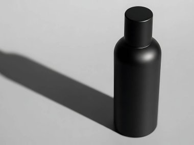 Gri Arkaplanda Siyah Kibrit Şişesi