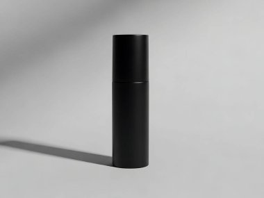 Tarafsız Arkaplanda Minimalist Siyah Silindirik Nesne