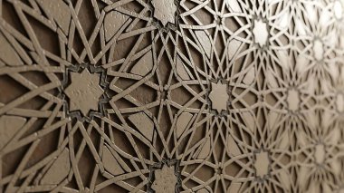 Yıldız motifleriyle detaylı geometrik dekoratif duvar deseni