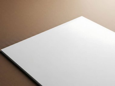 Kahverengi üzerine boş beyaz kağıt