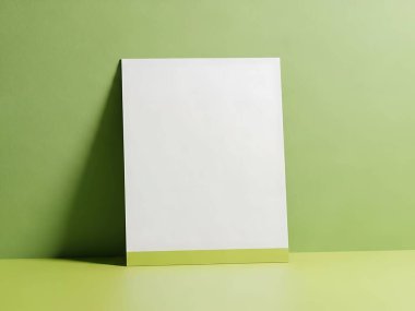 Yeşil Arkaplanda Boş Beyaz Tahta Modeli