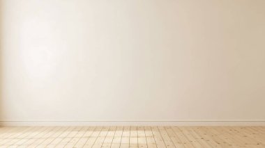 Düz bir duvar ve parlak gölgeli ahşap zemin..