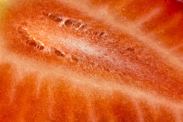 Abstrakte Ansicht der Oberfläche der geschnittenen Erdbeere — Stockfoto
