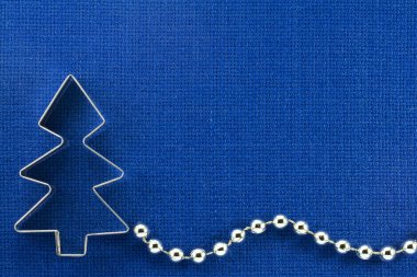 Kumaş (mavi arka plan üzerinde Noel süsleri)