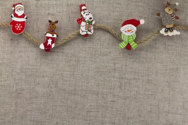 Kumaş (gri arka plan üzerinde Noel süsleri)