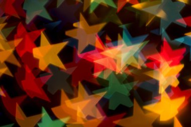 Renkli bokeh Noel ağacı (Noel ışıkları çelenk)