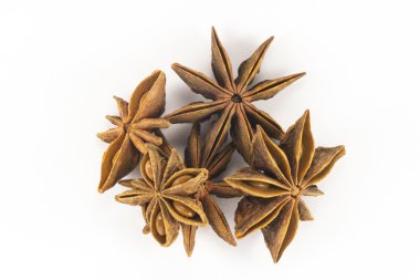 yıldız anason beyaz zemin üzerine