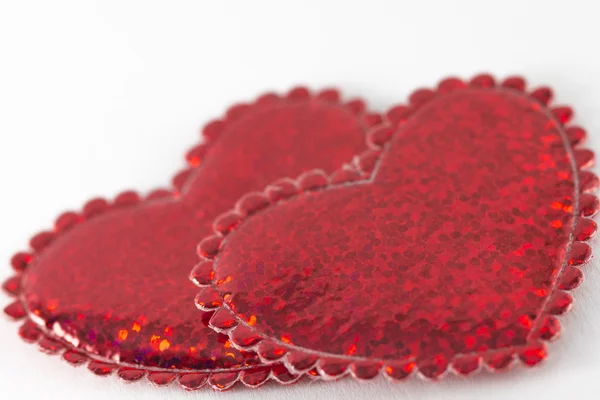 Valentine's Day - two hearts on a white background — Stock Photo, Image