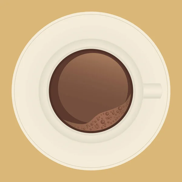 带盘子 顶部视图的咖啡的示例 — 图库矢量图片