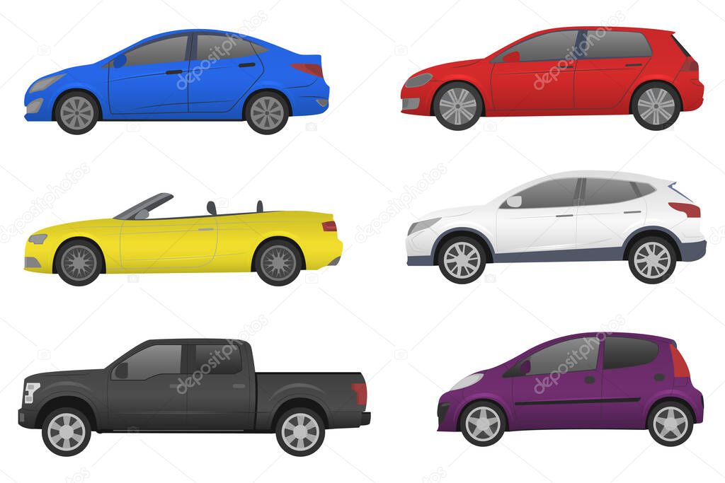 A set of cars with different body types.