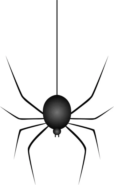 Araña Negra Insectos Icono Para Fiesta Halloween — Vector de stock