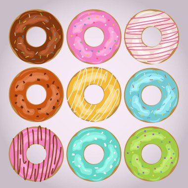 Şekerli ve çikolatalı leziz donutlar..