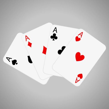 Poker için kart oynamanın gösterimi.