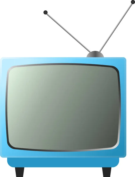 Illustration Eines Retro Fernsehers Blau — Stockvektor