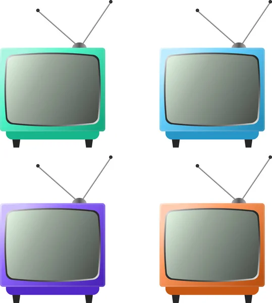 Illustrazione Serie Televisori Multicolori — Vettoriale Stock