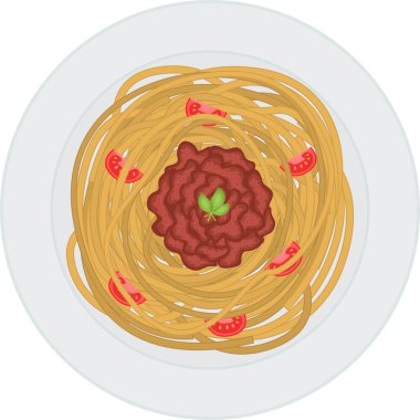 Bolonez soslu spagetti tasviri. Yemek, İtalyan mutfağı..