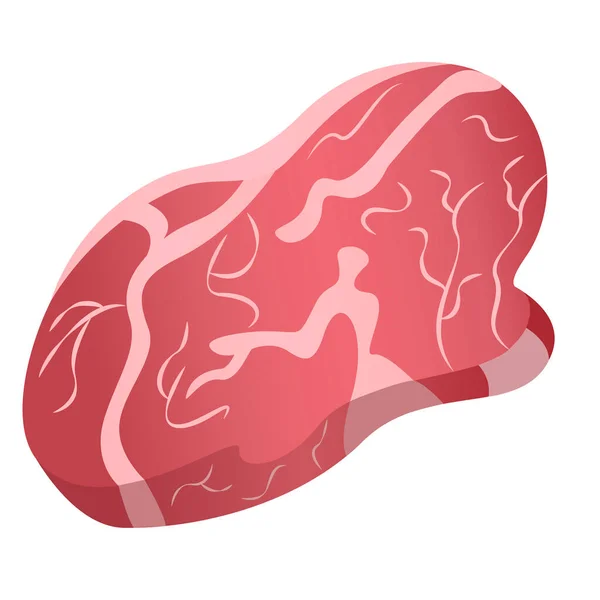 Иллюстрация Сырого Мяса Еда Кусок Свинины — стоковый вектор