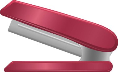 Kırmızı bir zımba tasviri. Ofis sayfası.