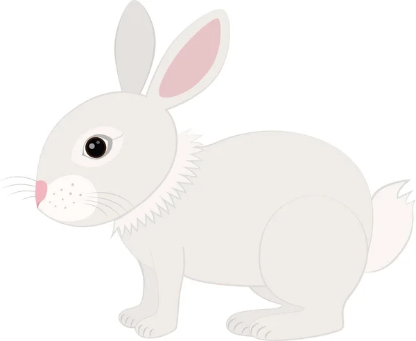 Beyaz Çizgi Film Tavşanı Tasviri — Stok Vektör