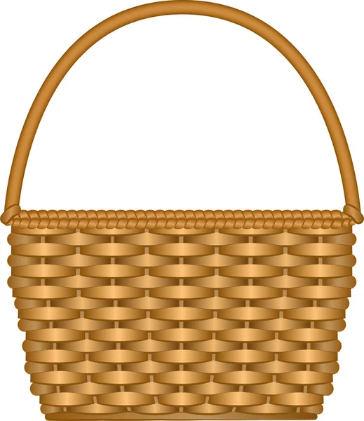 Vector Illustration Wicker Basket — Stock Vector