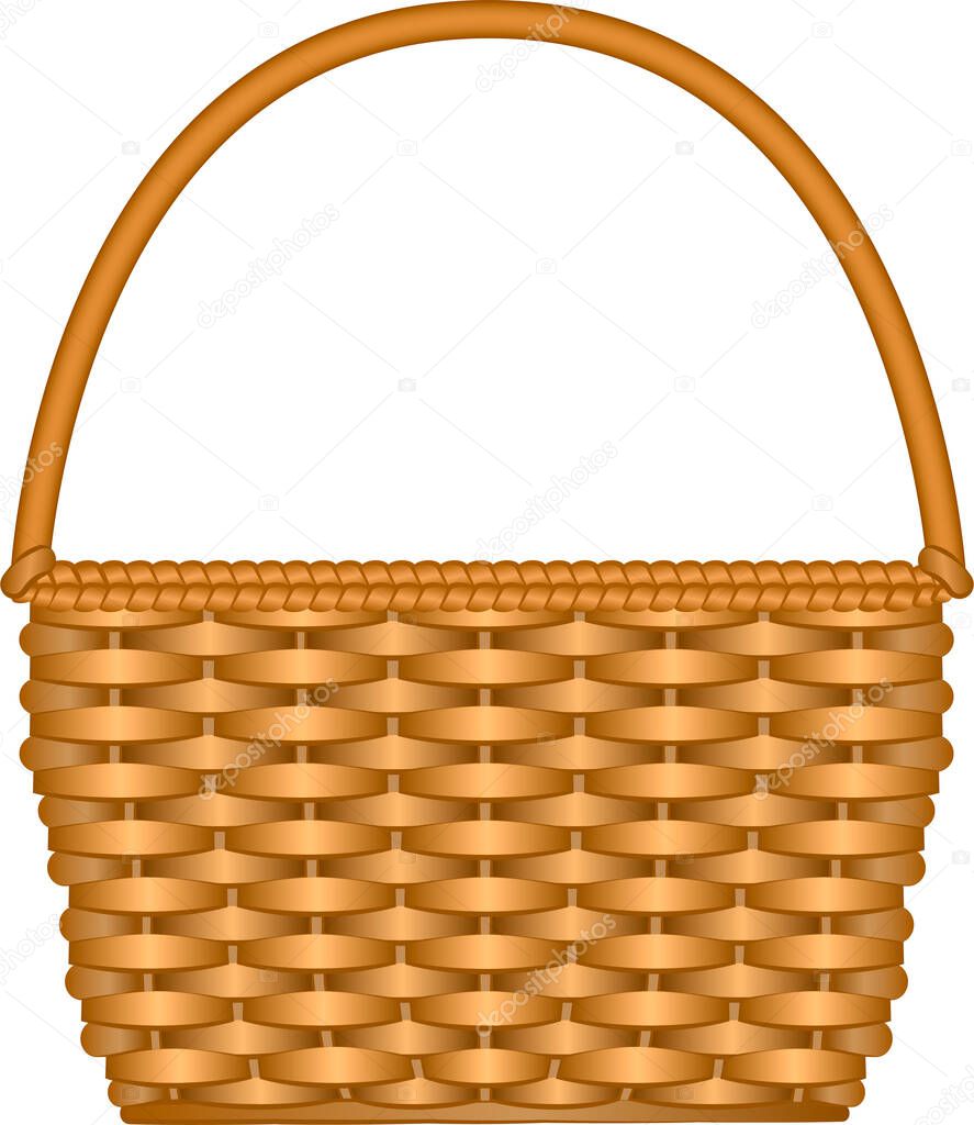 Vector illustration of a wicker basket.