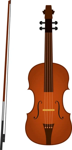 Ilustração Instrumento Musical Violino Com Arco —  Vetores de Stock