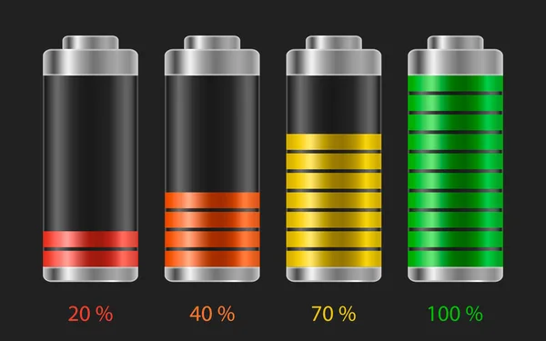 Illustration Ett Urladdat Och Fulladdat Smartphone Batteri — Stock vektor