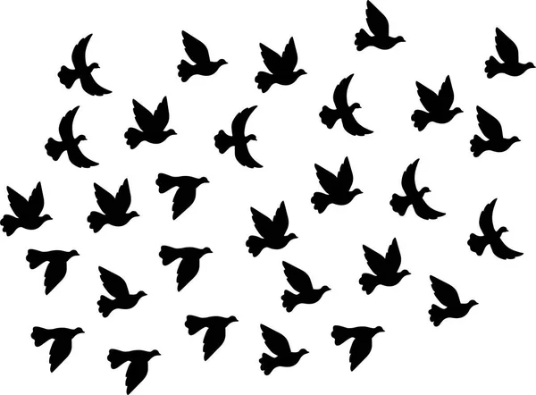 Vektor Silhuett Flygande Fågel — Stock vektor