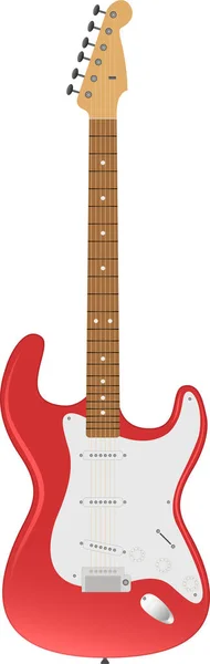 Kırmızı Elektro Gitarın Bir Çizimi Bir Müzik Aleti — Stok Vektör