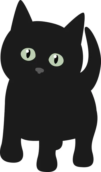 Illustrazione Vettoriale Gattino Nero Che Gira Testa — Vettoriale Stock