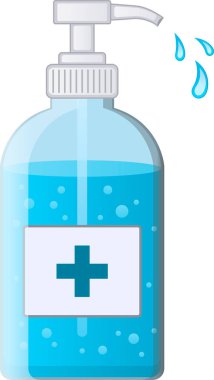 Sıvı sabunun vektör çizimi. Hijyen, antibakteriyel.