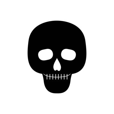 Vektör illüstrasyon kafatası insan çizgi film ikonu Cadılar Bayramı.