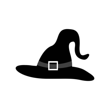 Cadı şapkasının vektör çizimi. Simgeler, Cadılar Bayramı.