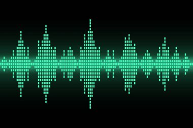   Yeşil renkli bir ses dalgasının vektör çizimi.