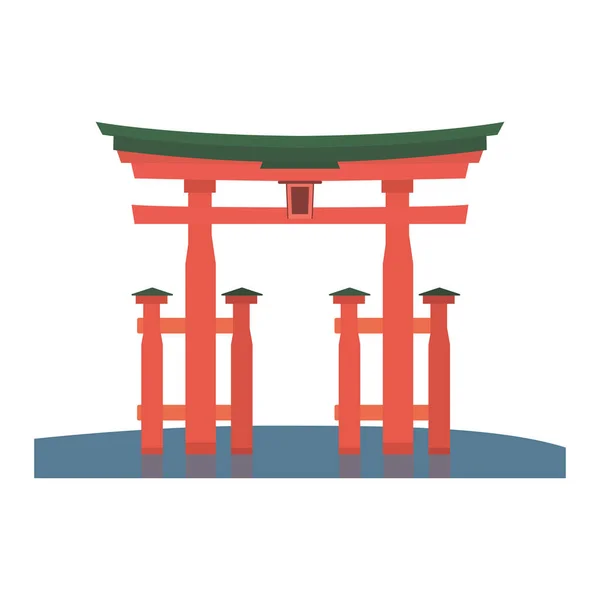 Yüzen kapının vektör çizimi, Japonya 'nın simgesi..