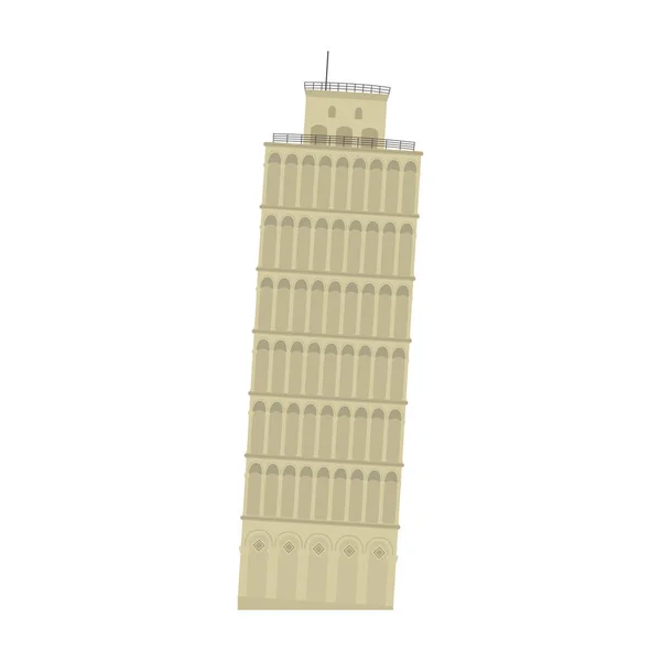 Vektorillustration Des Schiefen Turms Von Pisa Wahrzeichen Von Pisa — Stockvektor