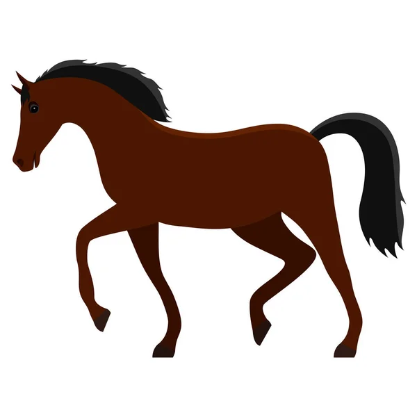 Vector Illustration Horse Brown Color Pet Riding Horse - Stok Vektor