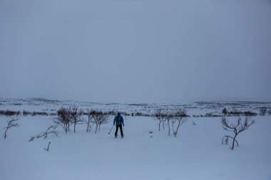 Nuorgam, Laponya, Finlandiya 'da kayak gezisi