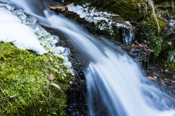 Inverno Cachoeira Rio Lobregat Barcelona Pirinéus Espanha — Fotografia de Stock