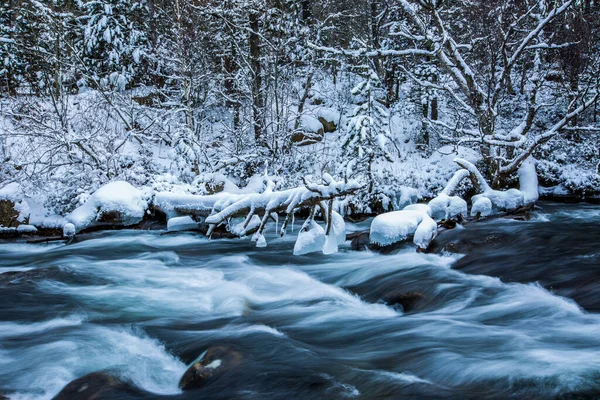 Winter River Capcir Cerdagne Pyrenees France — Stock Photo, Image