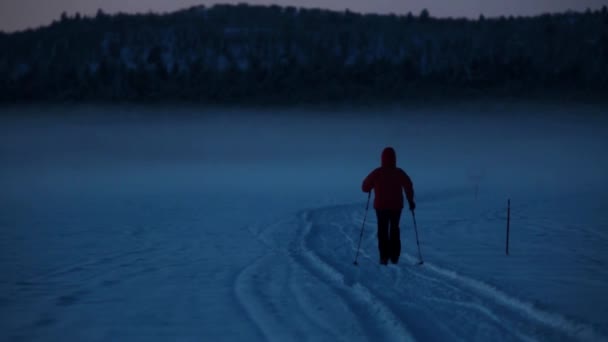 Skitour Nuorgam Lappland Finnland — Stockvideo