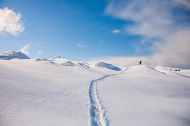 Lofoten Adaları 'nda kış, Kuzey, Norveç.