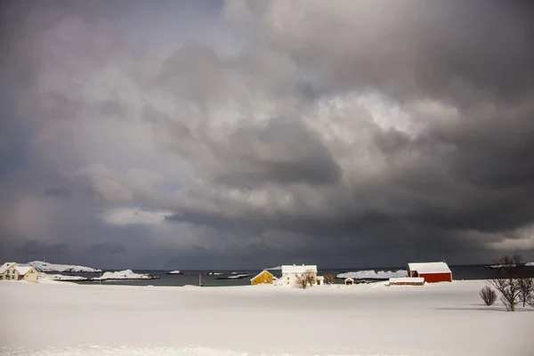 Zima Wyspach Lofoten Północ Norwegia — Zdjęcie stockowe
