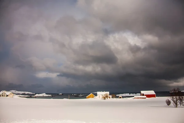 Winter Auf Den Lofoten Northern Norwegen Stockfoto