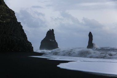Güney İzlanda, Kuzey Avrupa 'da kış manzarası.