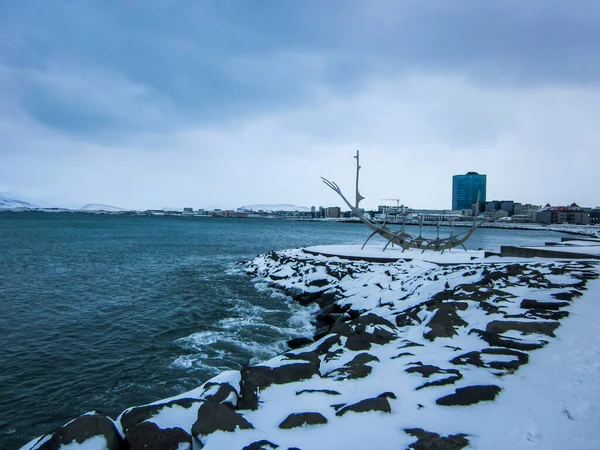 Зимний Пейзаж Рейкьявике Икеланд Северная Европа — стоковое фото