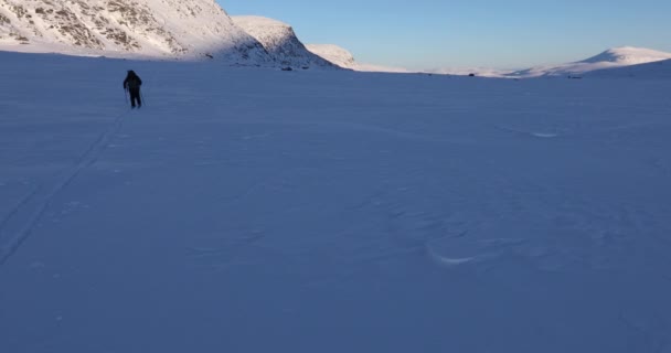 Wyprawa Narciarska Parku Narodowym Dovrefjell Norwegia — Wideo stockowe