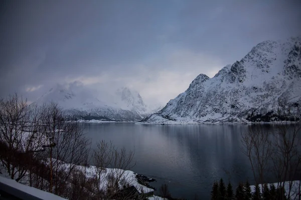 Tél Lofoten Szigeteken Észak Norvégia — Stock Fotó