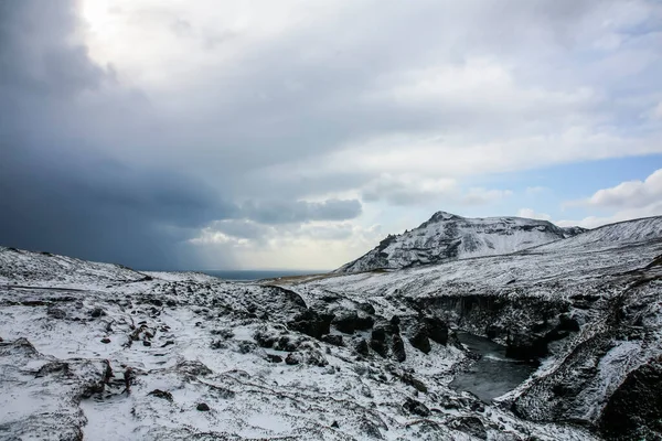 Téli Táj Dél Izlandon Észak Európában — Stock Fotó