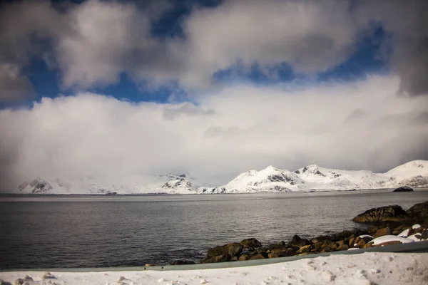 Inverno Nelle Isole Lofoten Nord Norvegia — Foto Stock